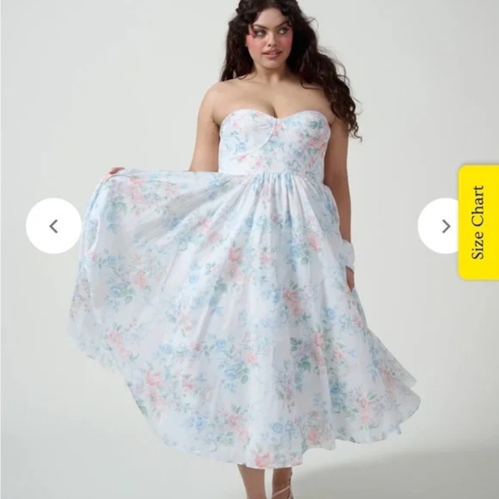 Selkie Mrs Darcy High court Floral Strapless Dress
